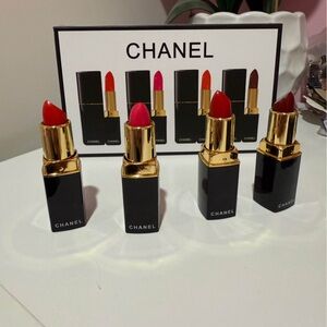 CHANEL Lipstick Set — Red, Hot Pink, Coral & Berry Tones